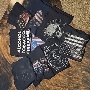 Lot of 9 grunt style T-shirts